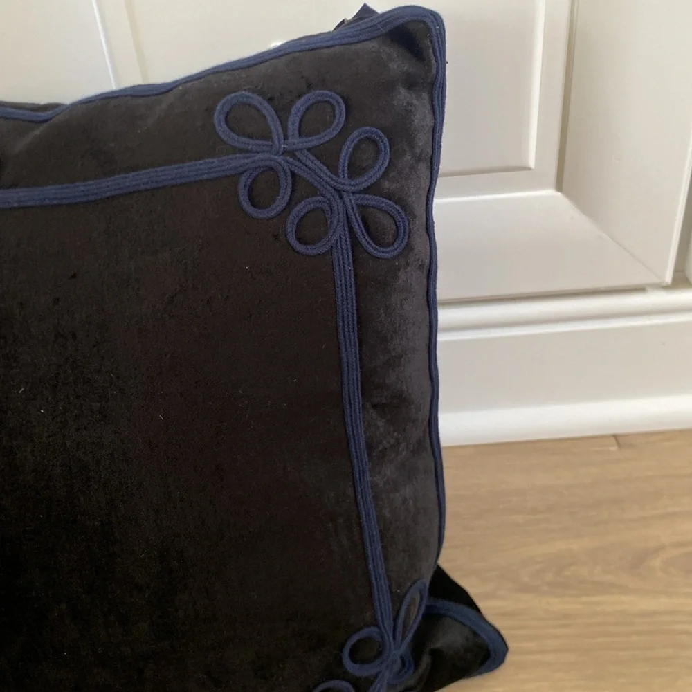 Ralph Lauren Merkel Home Collection Black Velvet throw pillows NWT $225